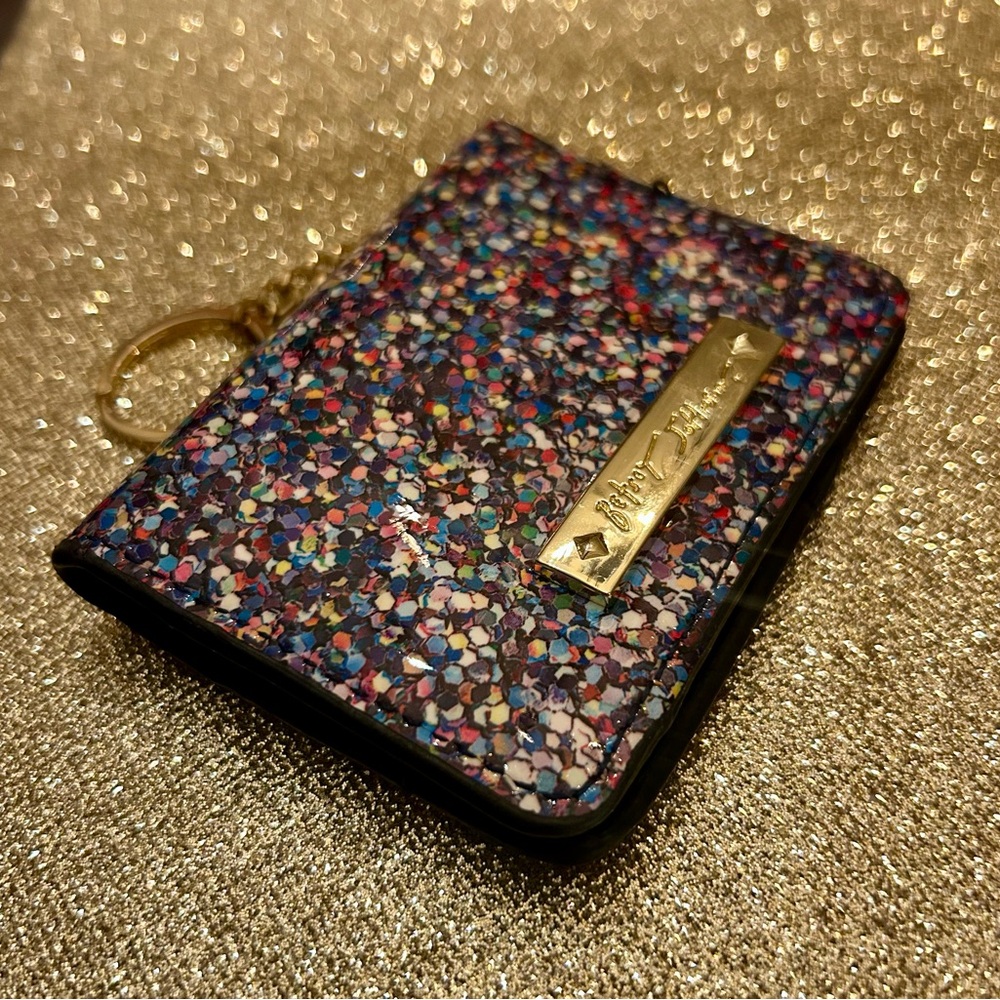Betsey Johnson Multicolor Glitter Card Holder